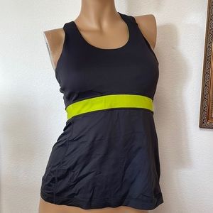 Lululemon Lime Green Grey Mesh Tank Top Crossback Gym Yoga Workout 8